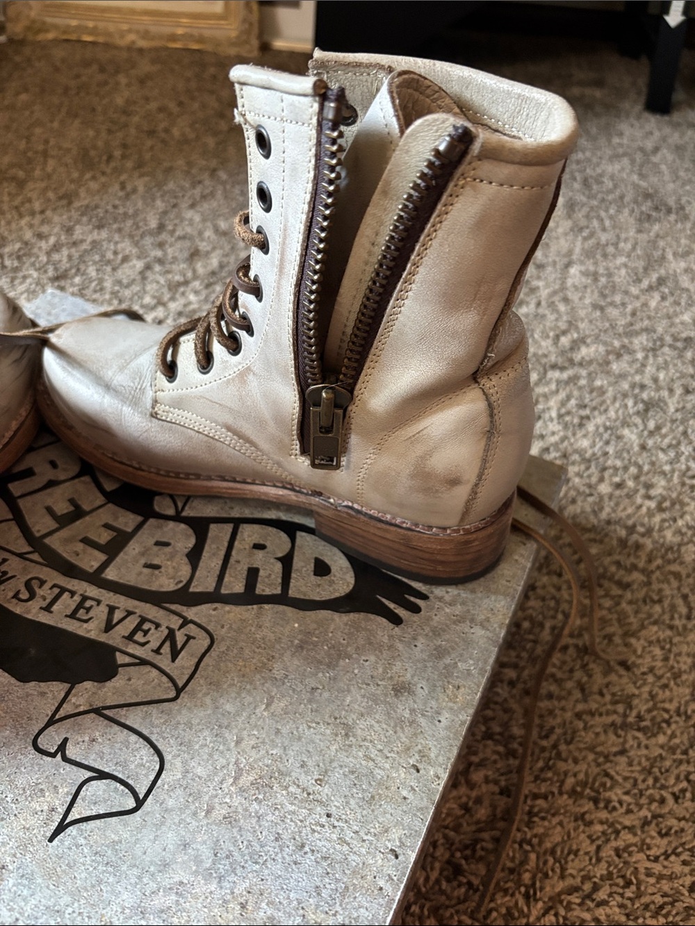Freebird by Steven Tan Leather Combat Boots - Picture 3 of 5